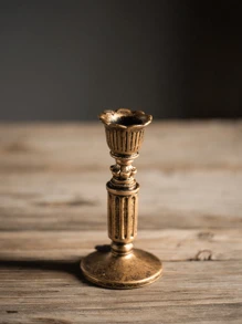 1 Piece French Vintage Style Worn Gold Candle Holder Base European Wedding Decor Home Decor, Decor, Festivals, Gifts