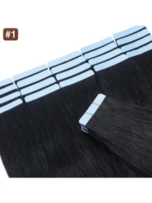 Tape In Hair Extensions Human Hair 20pcs/Pack Remy Straight Invisible Tape Adhesive Hair Extensions Suitable For All People Halloween Costumes - S1 - View 4