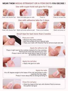 120 Stück quadratische Acrylnagel-Spitzen, gemischte Farben, glänzend, abnehmbare Kunstnägel, geeignet für Festivals, Partys, den täglichen Gebrauch, Aufklebe-Nägel, Treffen mit Freunden Nagelbedarf