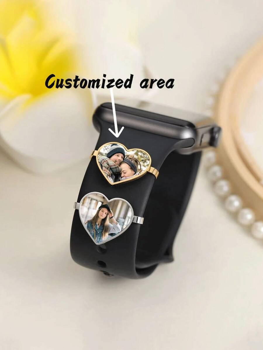 一张印有照片的表带配件，表带装饰DIY个性化表带配件，开学季和返校季的最佳礼物