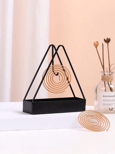 1 pezzo Supporto triangolare in ferro per spirali anti-zanzare, portacenere e bruciatore di incenso di design creativo per la casa come repellente per zanzare