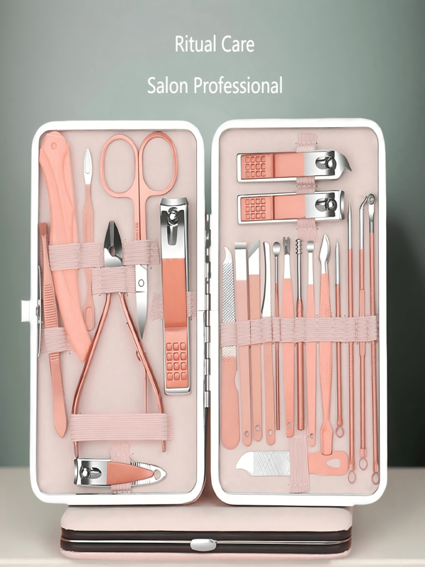 Stilvoller Nagelknipser-Set in Roségold auf Lager! 7/12/18 Stück Komplett-Pflegeset | Baby 4-teiliges Set | langanhaltend Edelstahl Nagel-/Fuß-/Augenbrauen-Werkzeug | Unverzichtbare Grundausstattung