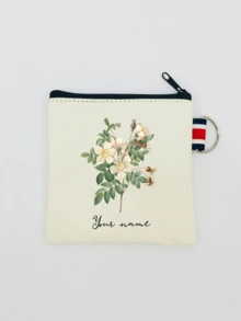 Flowers, Butterflies, Bows, Love, Autumn New Fashion, Christmas Gifts, Holiday Essentials, Halloween, Christmas, Clutch, Coin Purse, Toiletries, Makeup Bag, DIY, Send Girlfriend, Valentine's Day, Send Mom, Mother's Day, Travel, Bag, Women's Bag, Travel Essentials, Cloth Bag, Custom Name, - Beige - View 3