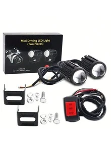 Universal Mini Driving Lamp, LED External Light Upgrade With White & Yellow Dual-Color Motorcycle Headlight, Off-Road Vehicle LED Spotlight Set - Multicolor - View 3