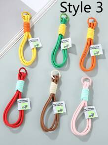 1 Cordón para teléfono móvil en estilo macaron de alta calidad con trenzado a mano y 3 estilos frescos (los colores se enviarán al azar). Colgante de llavero, accesorio para bolso, regalo casual para familiares, amigos, madres, cumpleaños, festividades.