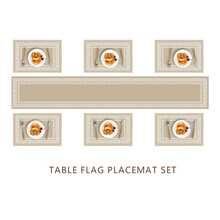 Set de mantel de estilo griego, que incluye manteles individuales lavables y mosquetes en negro, azul y beige con patrón geométrico de líneas florales, adecuado para comedor, sala de estar, cocina, decoración del hogar, contra decoración en estilo vintage, estampado minimalista de doble color o sólido, antideslizante, fácil de limpiar, regalo ideal, multiusos, suave y fácil almacenamiento - Multicolor - Ver 19