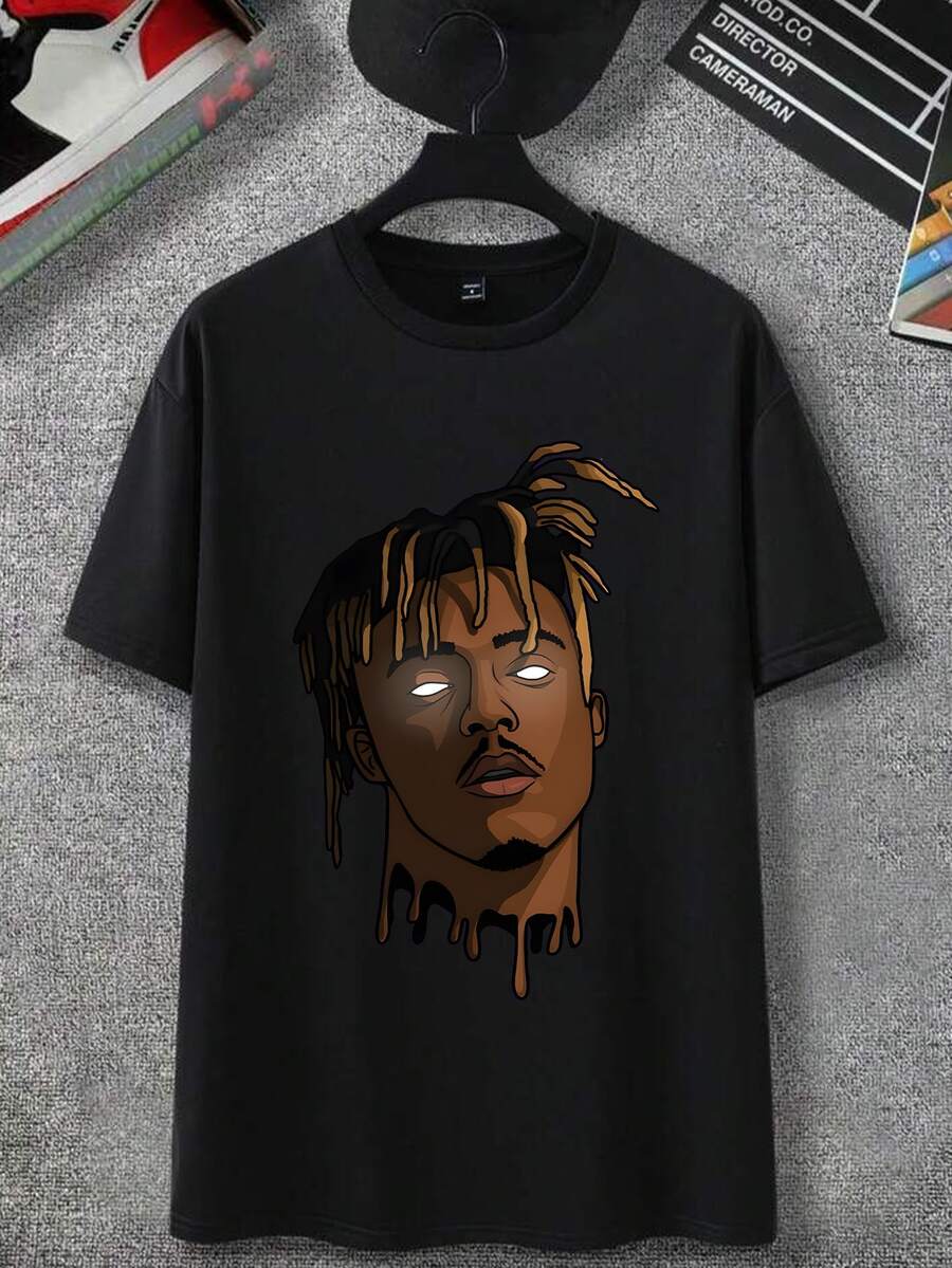 XXX Tentacion Rapper Hip Hop T-Shirt Men Women 100% Cotton Thread 30.1 - 黑色 - 查看 1