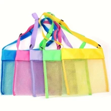 1pc Colorful Mesh Beach Bag, Breathable Handbag With Adjustable Straps, Outdoor Picnic Shell Digging Storage Bag, Foldable & Adjustable Bag, Essential Holiday & Beach Toy Bag, Shell Collection Bag, Storage Bag, Sand Digging Tool Bag, Summer Travel Crossbody Bag, Suitable For Teenagers & Adults Beach, Swimming Party Accessories, Breathable Tote Bag, Applicable For Camping, Beach, Swimming, Water Sports, Travel, Multipurpose Outdoor Leisure Bag, Beach Essentials, Beach Accessories