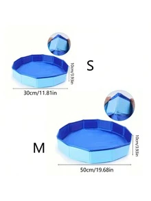 Portable Foldable Pet Bath Tub/Swimming Pool, Convenient To Use, Essential For Cooling Summer Trips, Suitable For Cats & Dogs, Can Be Used For Bathing, Playing, Litter Box Cleaning, Bring Happiness To Pets, Pet Supplies, Cat & Dog Toys, Fit For Small Dogs And Most Cats, Universal Type - Multicolor - View 10