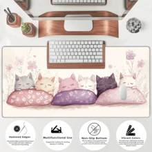 超可爱猫咪鼠标垫、办公桌垫、时尚设计、电脑游戏键盘垫、美观、适合学校用品、返校