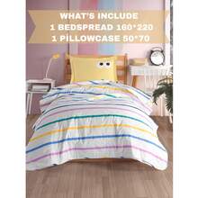 Single Size Bedspread Set – 1pc Bedspread (160x220 Cm) And 1pc Pillowcase (50x70 Cm) - Ultra Soft, Highly Absorbent & Comfortable Luxury Bedding