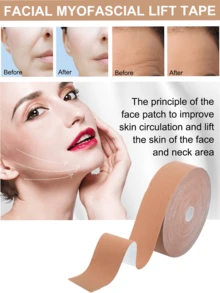 1/2 片装面部和颈部抗皱提拉胶带，面部肌肉提升贴，额头、嘴巴、下巴和颈部多功能高弹力护肤贴 - 彩色 - 查看 3