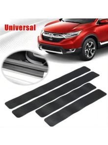 Easypie Selection 4pcs Car Threshold Protection Sticker Carbon Fiber Sticker Paper Car Door Scratch Scrape, Prevent Dirt Step The Pedal The Rear Box Protective Bar