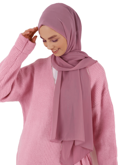 1pc Women Solid Colored Chiffon Hijab Scarf, Simple & Fashionable Muslim Style Women Scarf For Daily Use For Dress