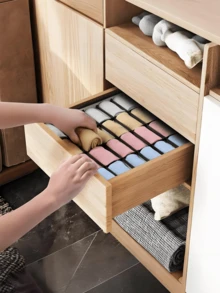 1/4 chiếc Hộp đựng tất và đồ lót, Hộp chia ngăn kéo có thể gấp gọn 6/7/8/24 ngăn, Giỏ chia ngăn tủ quần áo, Tiết kiệm không gian cho tủ quần áo tại nhà, Phụ kiện phòng ngủ, Đồ trang trí tủ quần áo, Đồ trang trí ngày lễ/Phòng/Nhà/Phòng ngủ, Hộp lưu trữ, Đồ lưu trữ tại nhà - Nhiều màu - Xem 5