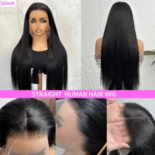 200% Density 40 Inch Glueless Wigs Human Hair Pre Plucked Pre Cut 5x5 HD Lace Closure Wigs Human Hair Glueless Wear And Go 13x4 Straight Lace Front Wigs Human Hair With Baby Hair Natural Black