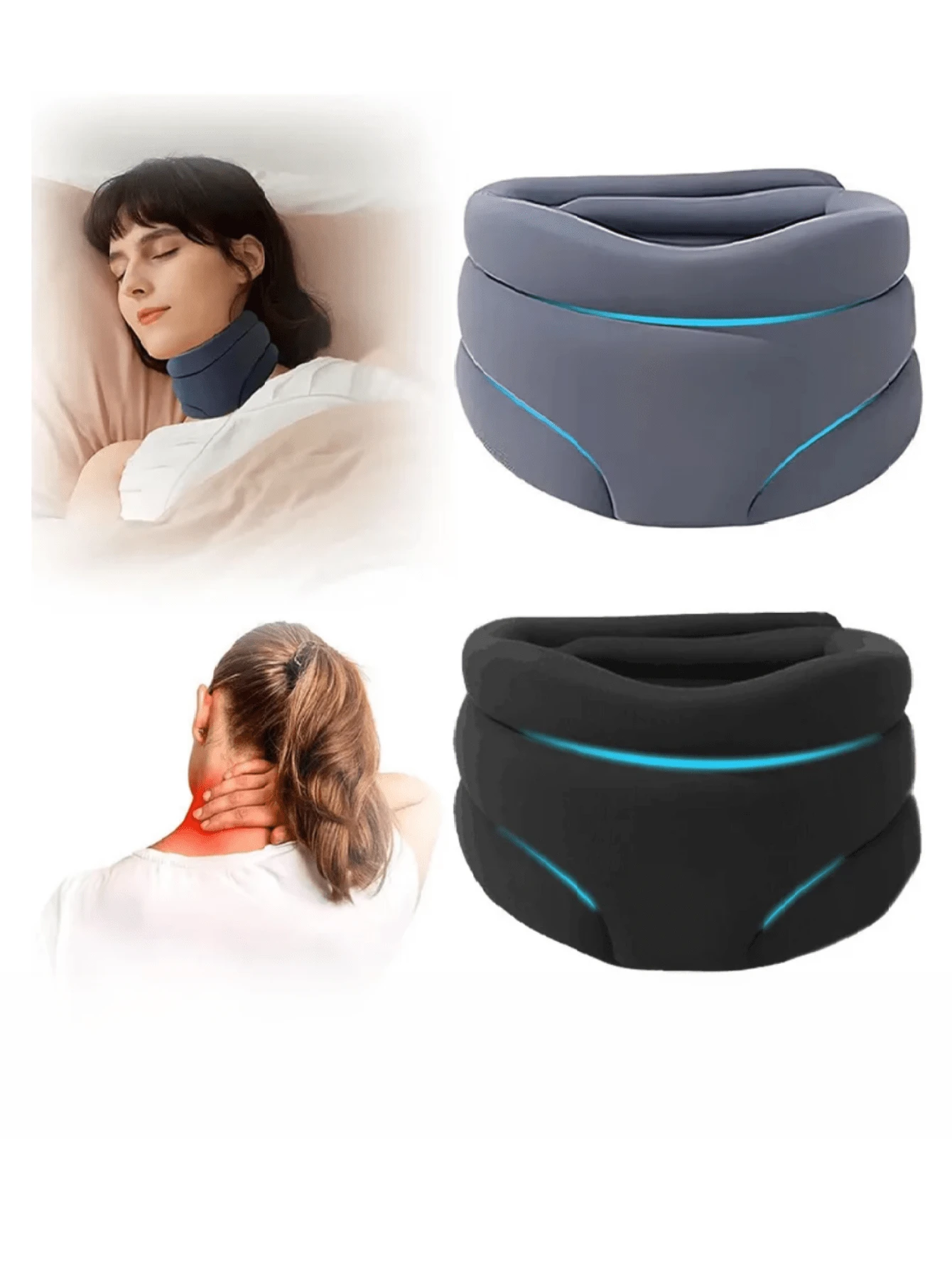 Neck & Cervical Pillows - Black - View 1