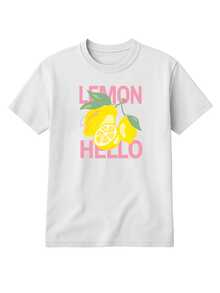 CAMISETA DE CUELLO REDONDO MANGA CORTA IDEAL PARA TI CON ESTAMPADO DE LEMON AMARILLO. - Blanco - Ver 4