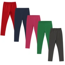 Kit 5 Calça Leg Legging Cotton Infantil Juvenil Menina Tamanho 1 a 16