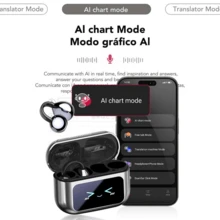 MINISO MS201 Al 夹式耳机，翻译耳塞。通过 APP 翻译 134 种语言，带视听触摸屏，蓝牙 6.0 耳塞，无线耳机，用于音乐和电话通话 - 黑色 MS201 AI - 查看 3