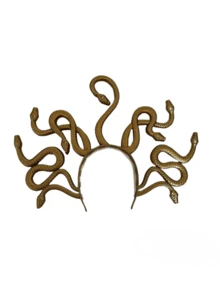 Retro Medusa Headband | Golden Plastic Snake Hair Accessory For Role-Playing And Themed Parties | Multi-Snake Design | Ideal Choice For Witch And Sorceress Costumes | Dry Cleaning Only, As A Gift Halloween - Multicolor - View 11