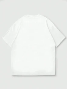 Men Letter Graphic Drop Shoulder Tee - White - View 3