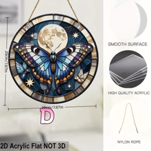 1pc Acrylic Moon Moth Window Hanging Decor, Boho Home Decor, Bedroom, Living Room, Garden Nature Inspired Art, Gift For Moth And Butterfly Enthusiasts (Please Remove Protective Film Before Use, Made Of Acrylic, Not Glass)