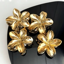 4-Pack Gold Flower Hair Clips, Minimalist Hairpins For Versatile And Elegant Style - 4. Vàng - Xem 1