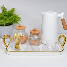 Luxury Decorative Tray With Handles Large Golden Edge Bathroom Lavatory Multipurpose Coffee Corner - LUXURY RECTANGULAR - View 3