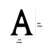 (A-Z)26 个亚克力墙贴字母，3D 创意英文字母镜面装饰，男女皆宜的家居装饰，适用于酒店、商场、学校、办公室、工厂、公园等 - 黑色 - 查看 6