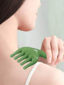 头皮按摩器（塑料）、刮痧背部按摩器、头部抓挠器便携式手持SPA头部按摩器，深度放松，返校、旅行度假必备品，女士发饰