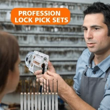 22 件撬锁套装，包含透明练习锁、15 件撬锁工具和信用卡开启器，适合初学者和专业锁匠 - 彩色 - 查看 11