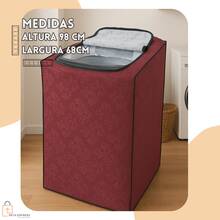 Capa Para Máquina Lavar eletrolux Colormaq Consul 12kg 13kg 14kg 15kg tamanho G - Vinho - Visão 2