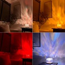 Ripple/Aurora Projection Lamp With Atmosphere, LED With Remote Control USB Powered Bedside Ambient Light, Suitable For Holiday Party Decoration - 16 colours - 查看 5