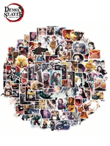 TOEI ANIMATION 50pcs Aniplex Officially Licensed  Sticker Mixed Different Kimetsu No Yaiba Stickers Anime Cartoon For Kids Laptop Skateboard Toy Stickers (Kimetsu No Yaiba)