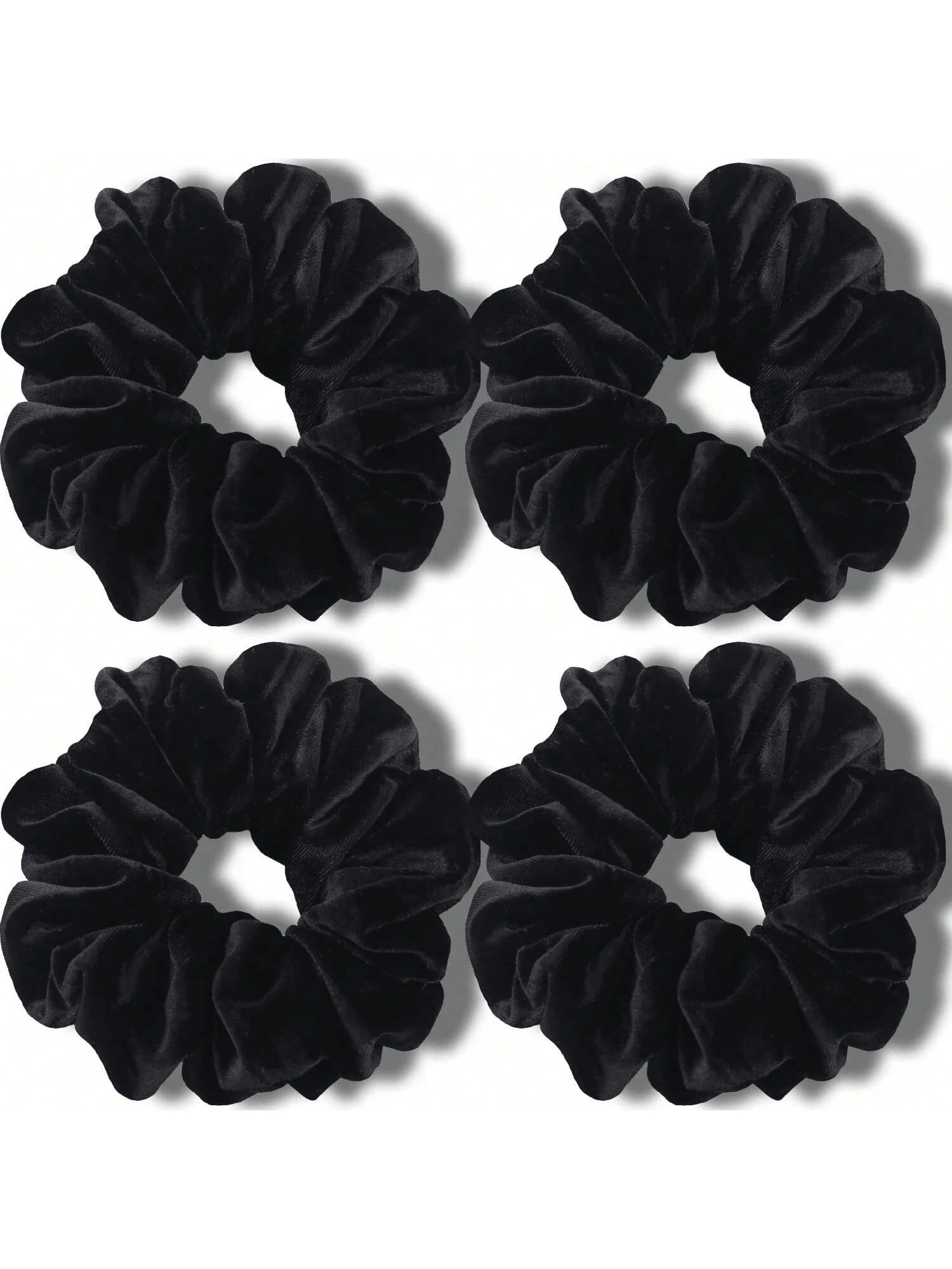 4pcs Oversized Scrunchies For Thick Hair, Soft Velvet Hair Ties With High Elasticity, Daily Wear, Scrunchy Hair Ties, Hair Bobbles, Casual, Washing Face, Hair Accessories Ponytail Head Accessories