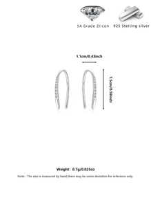 2 Pairs 925 Sterling Silver Earrings With Cubic Zirconia, Elegant U-Shaped Ear Hooks, Romantic High-End Earrings For Pierced Ears, Hypoallergenic, Suitable For Women/Girls, Daily, Commute, Party, Collection, Gift Box Included, Fashionable Jewelry For All Seasons - Silver - View 11