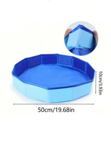 Portable Foldable Pet Bath Tub/Swimming Pool, Convenient To Use, Essential For Cooling Summer Trips, Suitable For Cats & Dogs, Can Be Used For Bathing, Playing, Litter Box Cleaning, Bring Happiness To Pets, Pet Supplies, Cat & Dog Toys, Fit For Small Dogs And Most Cats, Universal Type - Multicolor - View 12