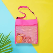 1pc Colorful Mesh Beach Bag, Breathable Handbag With Adjustable Straps, Outdoor Picnic Shell Digging Storage Bag, Foldable & Adjustable Bag, Essential Holiday & Beach Toy Bag, Shell Collection Bag, Storage Bag, Sand Digging Tool Bag, Summer Travel Crossbody Bag, Suitable For Teenagers & Adults Beach, Swimming Party Accessories, Breathable Tote Bag, Applicable For Camping, Beach, Swimming, Water Sports, Travel, Multipurpose Outdoor Leisure Bag, Beach Essentials, Beach Accessories