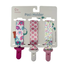 Kit 3 Universal Pacifier Clips For Babies - Unisex Clip - Elephant + Balls + Sprinkles - View 2