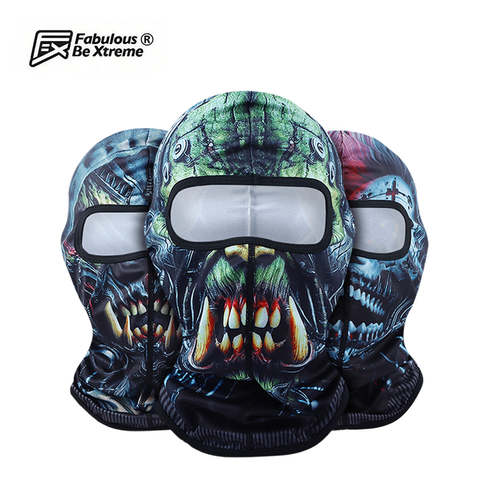 Fabulous Be Xtreme Máscara de Festa Máscara de Proteção Solar Impresso para Atividades Ao Ar Livre Chapéu de Esqui Homens Gráfico Engraçado de Dentes de Demônio