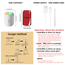 1pc USB Portable 180ML Humidifier With 7-Color Light, Suitable For Car & Home Use