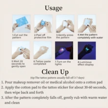 8 片夜光万圣节临时纹身贴纸 - 南瓜、幽灵、城堡、女巫、蝙蝠等图案 | 漂亮、酷炫、可爱的假纹身 | 派对妆容和舞会身体装饰 | 送给家人和朋友的最佳礼物 | DIY 装饰 - 彩色 - 查看 9