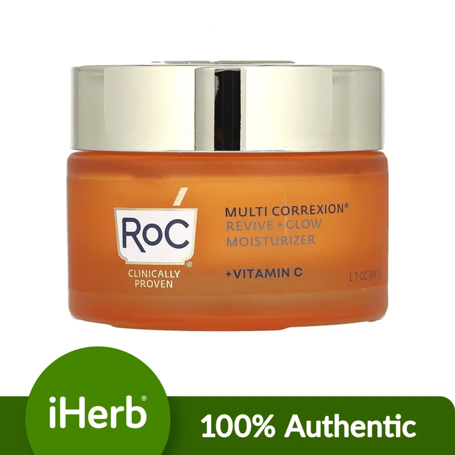 RoC Multi Correxion, Revive + Glow, Moisturizer + Vitamin C, 1.7 Oz (48 G) - Brightening, Hydrating, Anti-Aging, Skincare, Vitamin C, Face Moisturizer - Camel - View 1