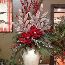 1/2/3 piezas Planta artificial con hojas con brillo, decoración de árbol de Navidad artificial y linda flor, para fiesta de boda, hogar, interior, mesa de comedor, habitación, decoración de Navidad, regalo, corona, accesorios de decoración de ratán DIY, decoración de árbol y planta de Navidad - oro rosa - Ver 7