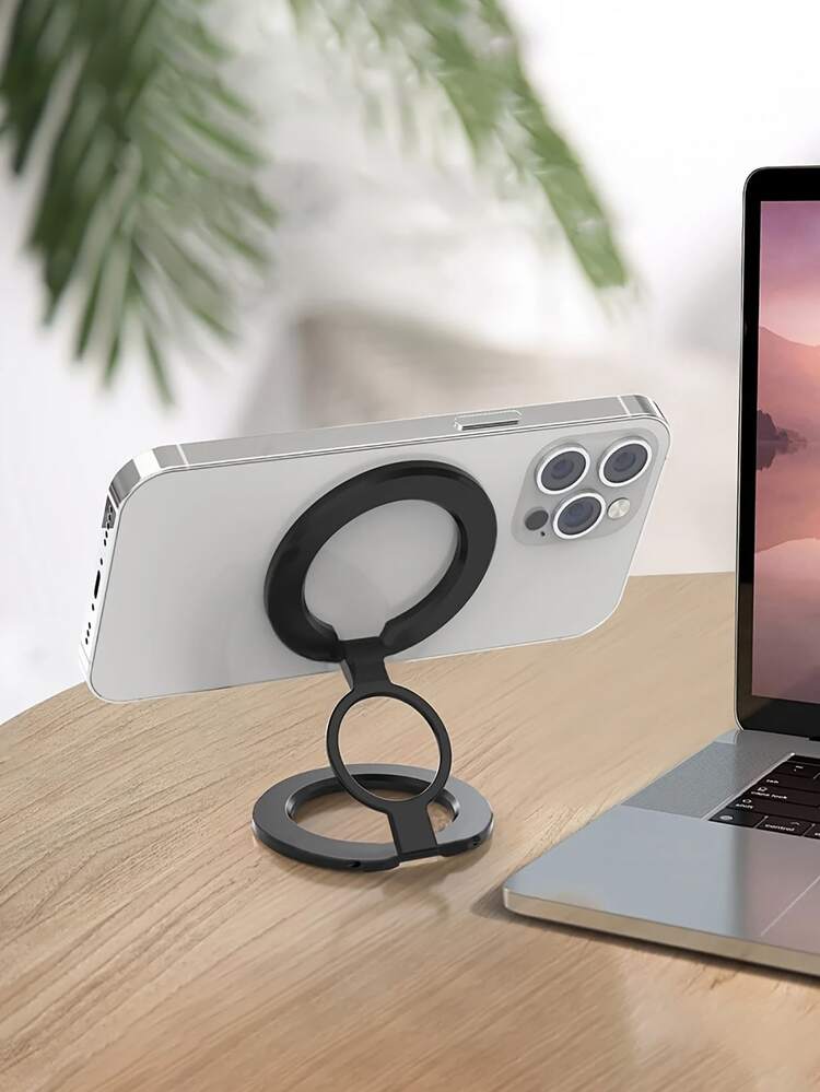 Supporto Magnetico Per Cellulare Girevole 360° - Pieghevole, Con Ventosa E Piastra Magnetica Per IPhone, Android, Tablet - Per Scrivania, Cucina, Auto (Nero) - 4