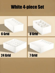 1/4 chiếc Hộp đựng tất và đồ lót, Hộp chia ngăn kéo có thể gấp gọn 6/7/8/24 ngăn, Giỏ chia ngăn tủ quần áo, Tiết kiệm không gian cho tủ quần áo tại nhà, Phụ kiện phòng ngủ, Đồ trang trí tủ quần áo, Đồ trang trí ngày lễ/Phòng/Nhà/Phòng ngủ, Hộp lưu trữ, Đồ lưu trữ tại nhà - Nhiều màu - Xem 22