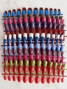 120 Stück quadratische Acrylnagel-Spitzen, gemischte Farben, glänzend, abnehmbare Kunstnägel, geeignet für Festivals, Partys, den täglichen Gebrauch, Aufklebe-Nägel, Treffen mit Freunden Nagelbedarf