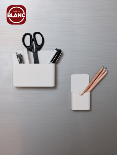 1pc/2pcs Magnetic Pen Holder, Magnetic Dry Wipe Marker Holder, With Large Compartment, Strong Magnet Storage Marker Pen Storage Box, Suitable For Refrigerator, Whiteboard, And Storage Cabinet Accessories