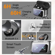 Miniso MS201 Al 夹式耳机，翻译耳塞。通过 APP 翻译 134 种语言，带视听触摸屏，蓝牙 6.0 耳塞，无线耳机，用于音乐和电话通话 - 紫色 MS201 AI - 查看 2